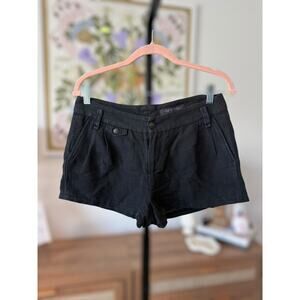 Rag & Bone Linen Blend Black Mid-Low Rise Sailor Shorts Size 4
